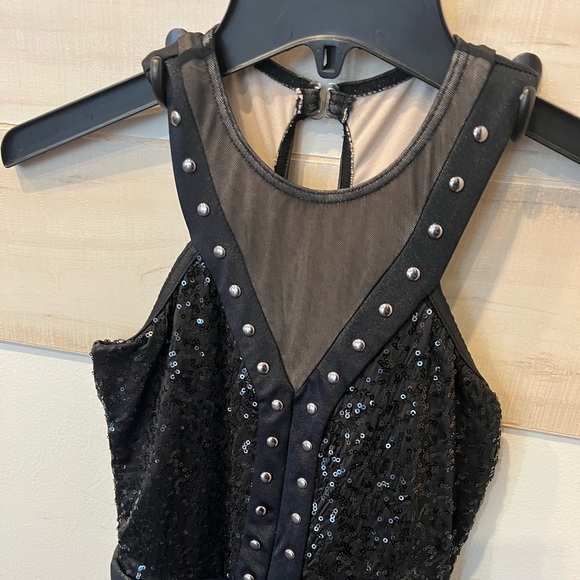 Weissman Got It tap jazz dance costume, black sequin dress, size large child - Picture 8 of 9